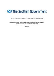 Implementation of EU Directive 2010/31/EU on the Energy Performance of Buildings (recast) - 2011/19: final business and regulatory impact assessment. SSI 2012/190