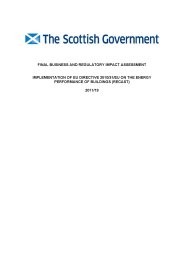 Implementation of EU Directive 2010/31/EU on the Energy Performance of Buildings (recast) - 2011/19: final business and regulatory impact assessment. SSI 2012/190