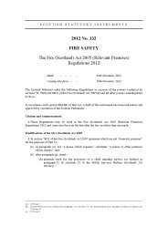 Fire (Scotland) Act 2005 (Relevant Premises) Regulations 2012