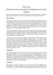 Policy Note to the Fire (Scotland) Act 2005 (Relevant Premises) Regulations 2012. SSI 2012/332