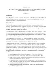 Policy Note to the Water Environment (Controlled Activities) (Scotland) Amendment Regulations 2013. SSI 2013/176