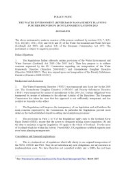 Policy Note to the Water Environment (River Basin Management Planning: Further Provision) (Scotland) Regulations 2013. SSI 2013/323