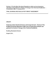 Review of the Building (Scotland) Regulations 2004 and accompanying standards and guidance for Section 6: Energy of the Technical Handbooks - consultation date: 14 January 2013. Final Business and Regulatory Impact Assessment. SSI 2014/219