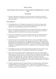 Policy Note to the Building (Scotland) Act 2003 (Charging Orders) Regulations 2014. SSI 2014/369