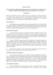 Policy Note to the Water Environment (River Basin Management Planning etc.) (Miscellaneous Amendments) (Scotland) Regulations 2015. SSI 2015/211