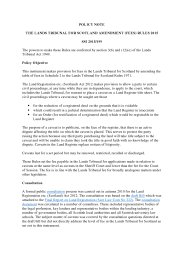 Policy Note for the Lands Tribunal for Scotland Amendment (Fees) Rules 2015. SSI 2015/199