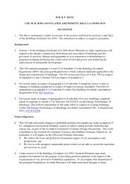 Policy Note to the Building (Scotland) Amendment Regulations 2015. SSI 2015/218