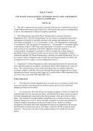 Policy Note to the Waste Management Licensing (Scotland) Amendment Regulations 2016. SSI 2016/40