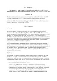 Policy Note to the Agriculture, Land Drainage and Irrigation Projects (Environmental Impact Assessment) (Scotland) Regulations 2017. SSI 2017/114