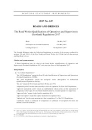 Road Works (Qualifications of Operatives and Supervisors) (Scotland) Regulations 2017