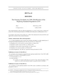 Housing (Scotland) Act 2006 (Modifications of the Repairing Standard) Regulations 2019