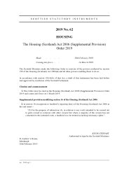 Housing (Scotland) Act 2006 (Supplemental Provision) Order 2019