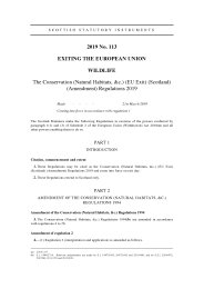 Conservation (Natural Habitats, etc.) (EU Exit) (Scotland) (Amendment) Regulations 2019