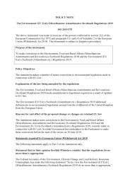 Policy Note to the Environment (EU Exit) (Miscellaneous Amendments) (Scotland) Regulations 2019. SSI 2019/175