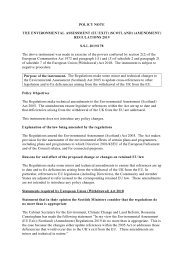 Policy Note to the Environment Assessment (EU Exit) (Scotland) (Amendment) Regulations 2019. SSI 2019/178
