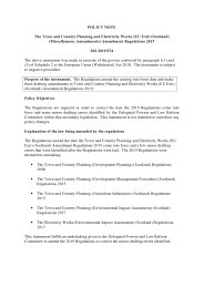 Policy Note to the Town and Country Planning and Electricity Works (EU Exit) (Scotland) (Miscellaneous Amendments) Amendment Regulations 2019. SSI 2019/274