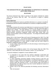 Policy Note to the Caravan Sites Act 1968 (Amendment of Definition of Caravan) (Scotland) Order 2019. SSI 2019/295