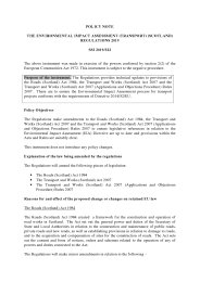 Policy Note to the Environmental Impact Assessment (Transport) (Scotland) Regulations 2019. SSI 2019/322