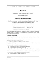 Environmental Impact Assessment (Transport) (EU Exit) (Scotland) (Amendment) Regulations 2019