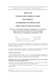 Town and Country Planning, Management of Extractive Waste and Electricity Works (EU Exit) (Scotland) (Miscellaneous Amendments) Regulations 2020