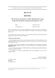 Housing (Scotland) Act 2006 (Modification of the Repairing Standard) Amendment Regulations 2021