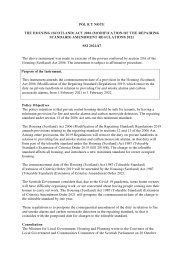 Policy Note to the Housing (Scotland) Act 2006 (Modification of the Repairing Standard) Amendment Regulations 2021. SSI 2021/47