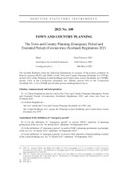 Town and Country Planning (Emergency Period and Extended Period) (Coronavirus) (Scotland) Regulations 2021