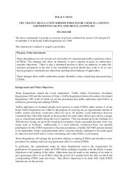 Policy Note to the Traffic Regulation Orders (Procedure) (Miscellaneous Amendments) (Scotland) Regulations 2021. SSI 2021/348
