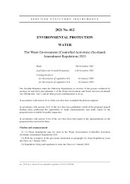 Water Environment (Controlled Activities) (Scotland) Amendment Regulations 2021
