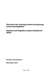 Business and Regulatory Impact Assessment (BRIA) - Short-term lets: licensing scheme and planning control area legislation. SSI 2022/32