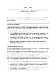 Policy Note - The Traffic Signs Amendment (Scotland) Regulations and General Directions 2022. SSI 2022/111