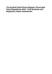 Impact Assessment to the Scottish Road Works Register (Prescribed Fees) Regulations 2025. SSI 2025/18
