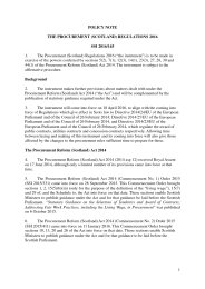 Policy Note to the Procurement (Scotland) Regulations 2016. SSI 2016/145
