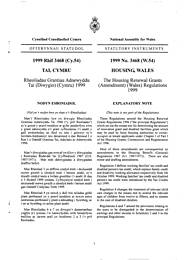 Housing Renewal Grants (Amendment) (Wales) Regulations 1999. (W.54)