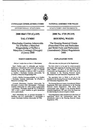 Housing Renewal Grants (Prescribed Form and Particulars and Welsh Form and Particulars) (Amendment) (Wales) Regulations 2000. (W.119)