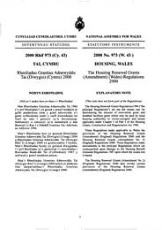 Housing Renewal Grants (Amendment) (Wales) Regulations 2000. (W.43)
