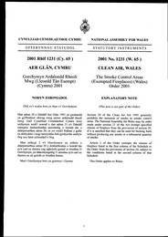 Smoke Control Areas (Exempted Fireplaces) (Wales) Order 2001. (W.65)