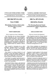 Housing Renewal Grants (Amendment) (Wales) Regulations 2001. (W.145)