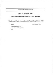 Special Waste (Amendment) (Wales) Regulations 2001. (W.289)