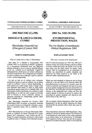 Air Quality (Amendment) (Wales) Regulations 2002. (W.298)