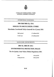 Air Quality Limit Values (Wales) Regulations 2001. (W.224)