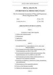 Environmental Assessment of Plans and Programmes (Wales) Regulations 2004. (W.170)