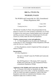 Wildlife and Countryside Act 1981 (Amendment) (Wales) Regulations 2004. (W.176)