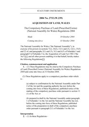 Compulsory Purchase of Land (Prescribed Forms) (National Assembly for Wales) Regulations 2004. (W.239)