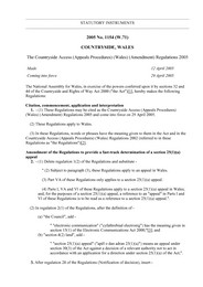 Countryside Access (Appeals Procedures) (Wales) Amendment Regulations 2005. (W.71)