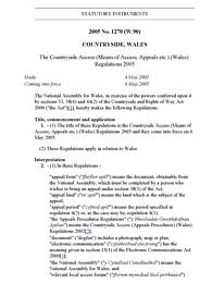 Countryside Access (Means of Access, Appeals etc.) (Wales) Regulations 2005. (W.90)