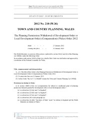 Planning Permission (Withdrawal of Development Order or Local Development Order) (Compensation) (Wales) Order 2012. (W.36)