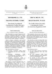 Traffic Orders Procedure (Amendment) (Wales) (Coronavirus) Regulations 2020. (W. 175)