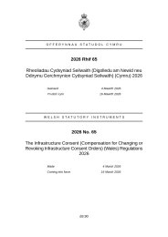 Infrastructure Consent (Compensation for Changing or Revoking Infrastructure Consent Orders) (Wales) Regulations 2026