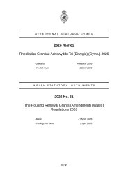 Housing Renewal Grants (Amendment) (Wales) Regulations 2026